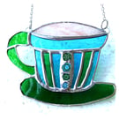 Teacup Stained Glass Suncatcher coffee cup mug 017