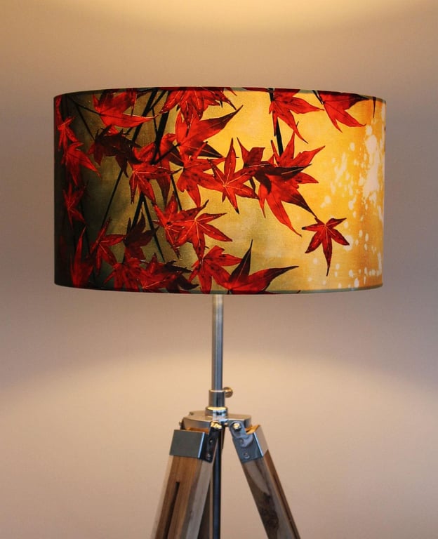 Japanese Maple Drum Lampshade by Lily Greenwood - Large - 45cm