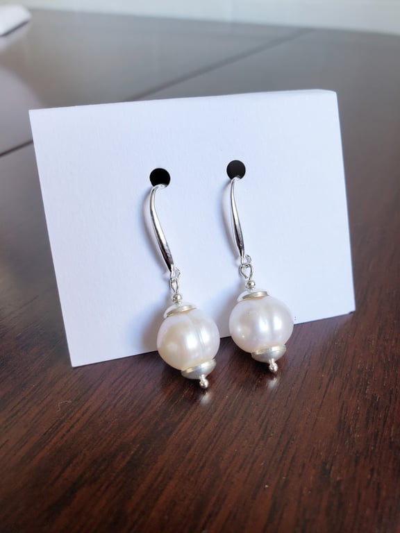 Freshwater Pearl 925 Sterling Silver Earrings Drop Earrings Gift For Her