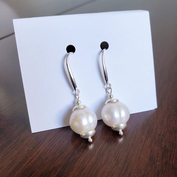 Freshwater Pearl 925 Sterling Silver Earrings Drop Earrings Gift For Her