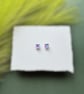 Pink & Blue Acrylic Confetti Square Stud Earrings - Image 6