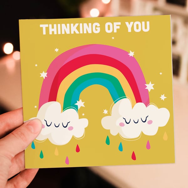 Rainbow thinking of you card