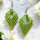 Leaf Drop Earrings - Apple Green