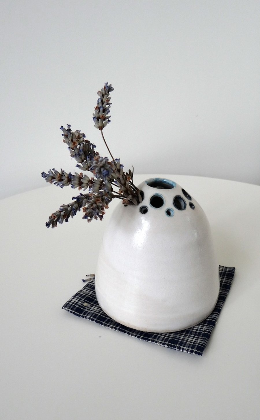 Ceramic Vase Flower Holder - handmade stoneware pottery