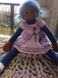 knitted doll - Lavender Lilac