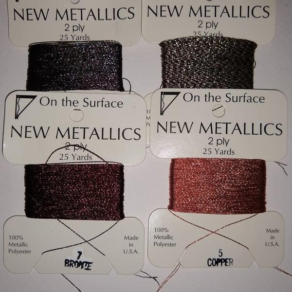 New Metallics Bead String 2 Ply  25 Yards  Offered in 5 Colours