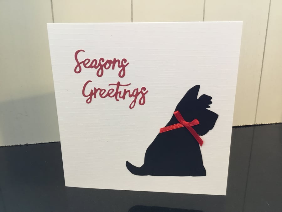 Scottie dog Christmas card 