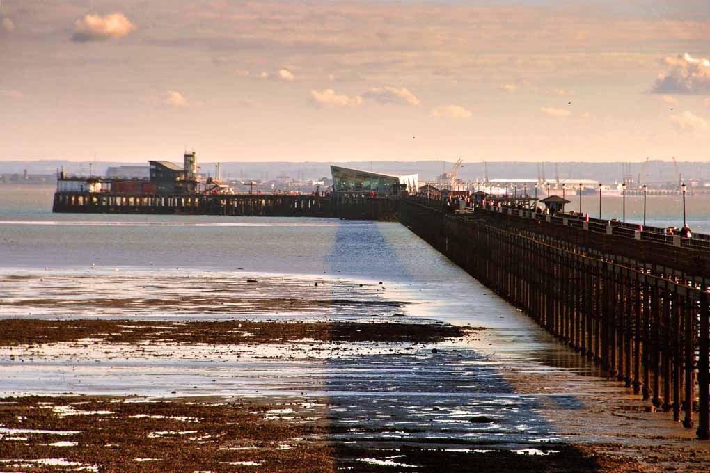 Southend On Sea Pier And Beach Essex England UK Photograph Print