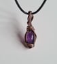 Natural Purple Amethyst & Copper Pendant Necklace Gift Crystal Jewellery Jewelry