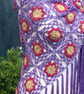 Crochet triangular shawl in sparkly gold, cerise & purple - design LF433 - Image 7