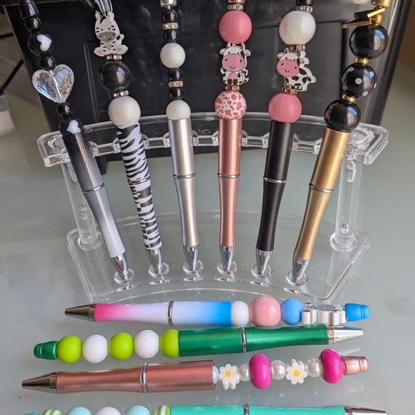 Hand Beaded Pen.  Ballpoint. Black Ink. Novelty Gift
