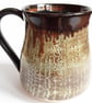 Mug Patterned Brown Glazed  - Hand Thrown Stoneware Ceramic Mug  - Image 2