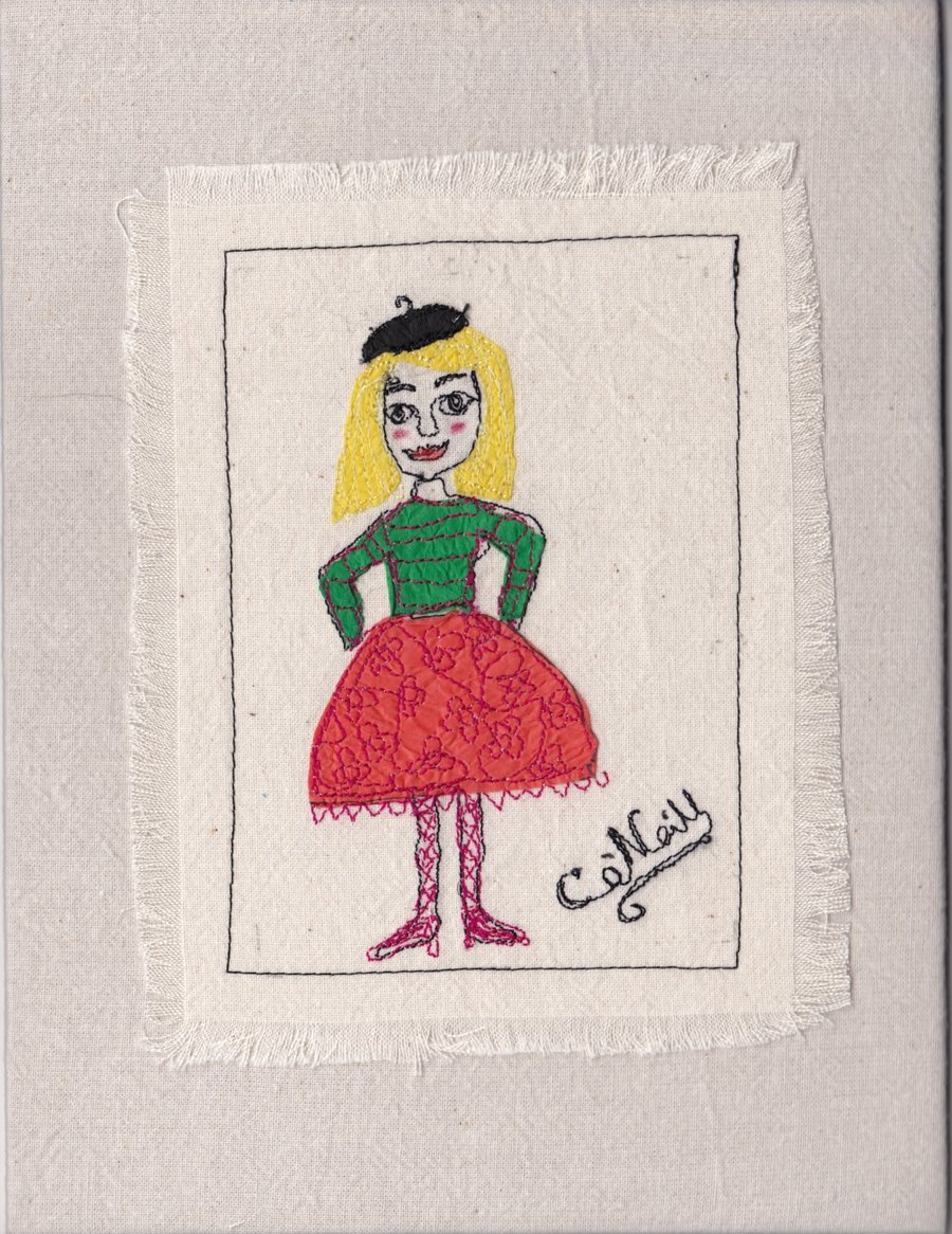 The Girl with Yellow Hair. - Textile Art