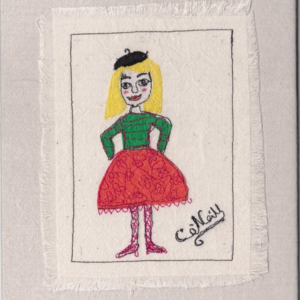 The Girl with Yellow Hair. - Textile Art