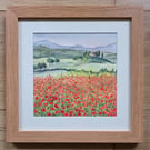 'Poppy Fields' original framed watercolour