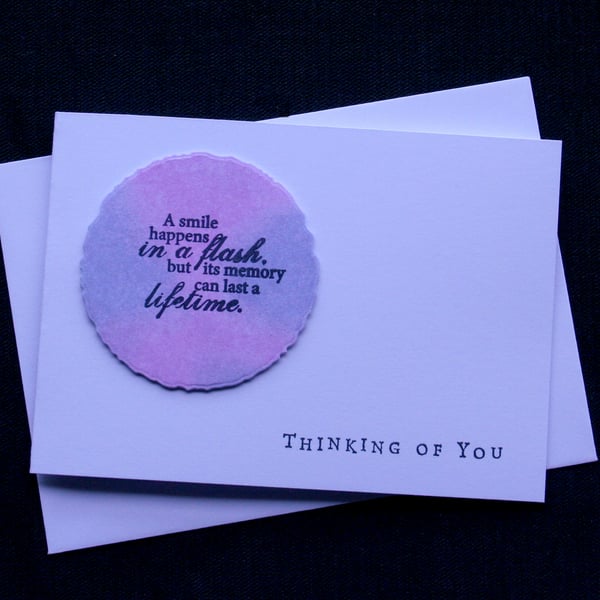 Remembering Smiles - Handcrafted Thinking of You Card - dr17-0014