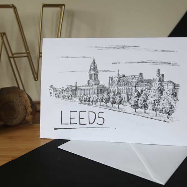 Leeds Skyline Greetings Card