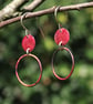  Red Copper Hoop Dangle Earrings - Image 5