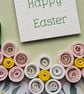 Easter Egg Pale Pink Quilled Flowers Card Size 6" x 4" Happy Easter - Image 6