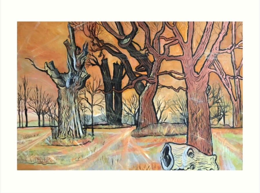 ‘Tangerine Sky’ Art Print By Sally Anne Wake Jones