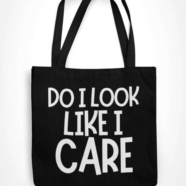 Do I Look Like I Care Tote Bag Funny Sarcastic Text Shopping Bag Birthday Gift