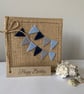 Birthday Card. Blue bunting. Wool Felt. Handmade Card. - Image 1
