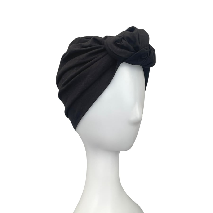 Black Knot Turban, Stylish Turban Head Wrap, Women's Hair Turban, Head Turban