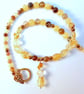 Citrine, Banded Agate & Ambronite Necklace, November Birthday, Anniversary Gift - Image 6