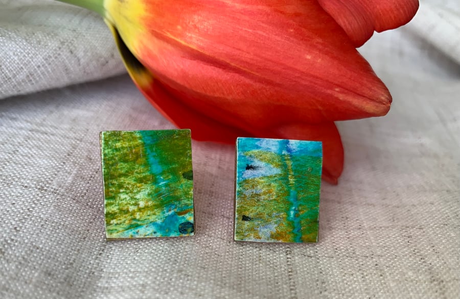 Stainless steel post earrings 