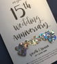 15th (Crystal) Anniversary Card – Personalised with names and date