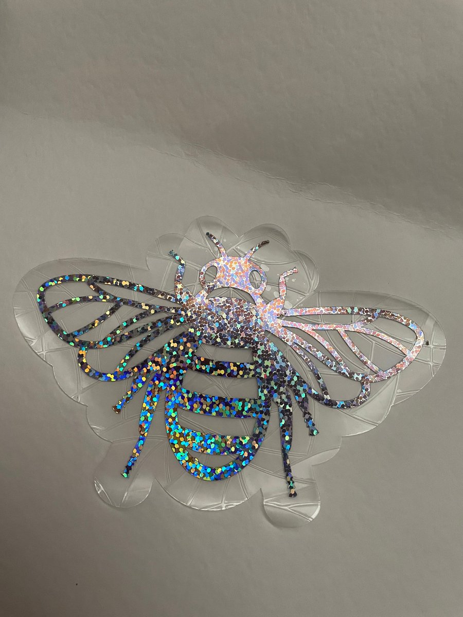 Window decal silver holographic sun catcher rainbow. Summer sunshine