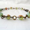 Golden green opal bracelet