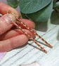 Earrings, Sterling Silver & Copper Long Elegant Spiral Twist Droppers - Image 3