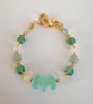 Green bracelet green aventurine valentine heart, chalcedony, agate and fluorite. - Image 1