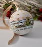 Pink country scene bauble.