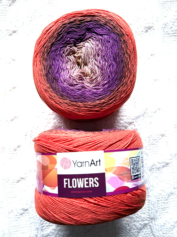 1 cake x 250g YarnArt Flowers Yarn Cake - Colour 295 : Cotton Blend