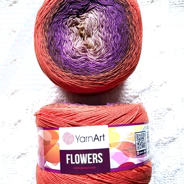 1 cake x 250g YarnArt Flowers Yarn Cake - Colour 295 : Cotton Blend