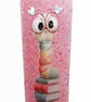 Pink Bookworm Bookmark made with Resin and Inclusions - Image 5