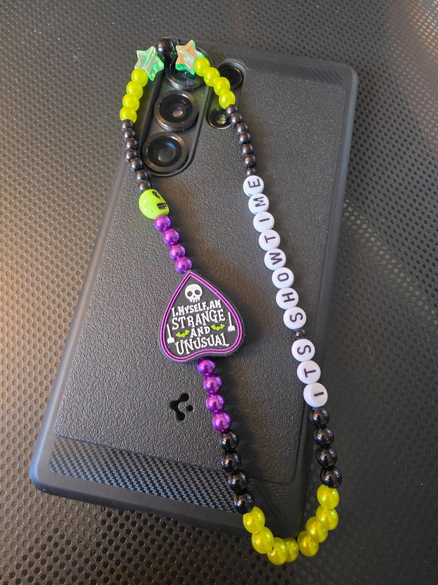 Beetlejuice Inspired Beaded Phone Charm Strap 