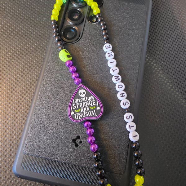 Beetlejuice Inspired Beaded Phone Charm Strap 