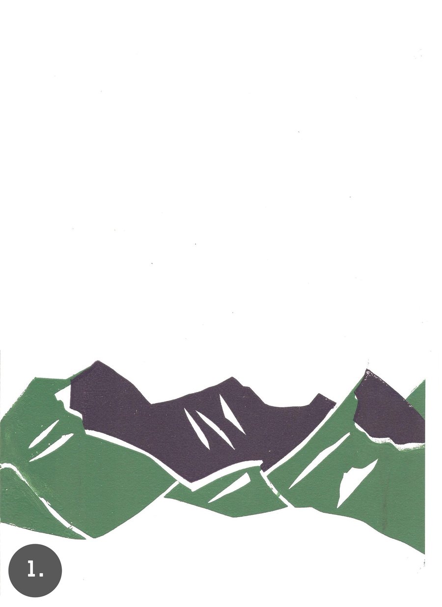 Free Postage - Cheap Seconds - Screen Printed Mountains
