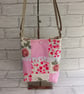 Scrappy patchwork crossbody bag, dog walking bag, patchwork, vintage rose fabric - Image 1