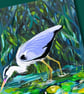 Bird art print Heron acrylic painting  - Image 8