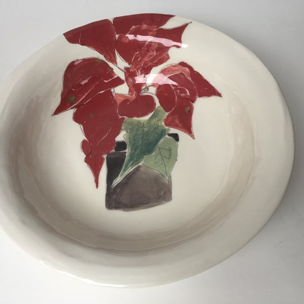 Extra Large Christmas Poinsettia Dish