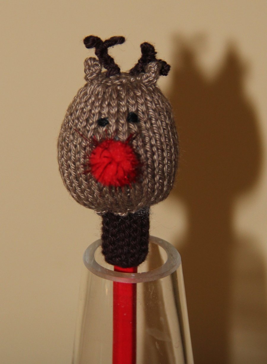 Christmas Pencil Topper and Pencil - Rudolf Reindeer