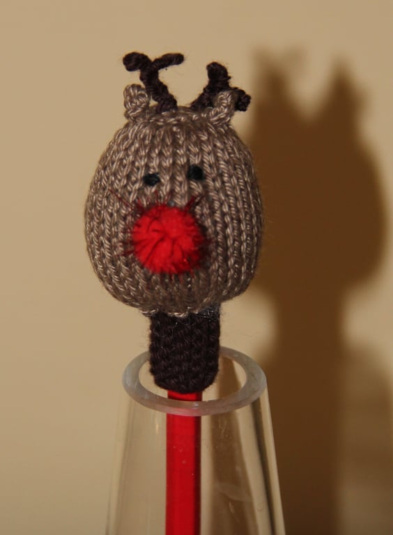 Christmas Pencil Topper and Pencil - Rudolf Reindeer
