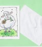 Blank. Sheep birthday card with flower - Image 2