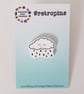 Retropins - Kawaii cloud with rainbow rain plastic pin - Image 1