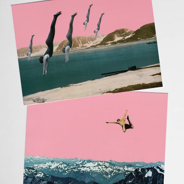 Swimming Postcard Set - Dive