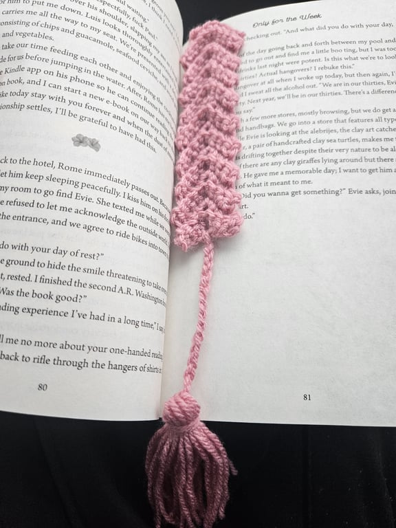 Pink Crochet Bookmark